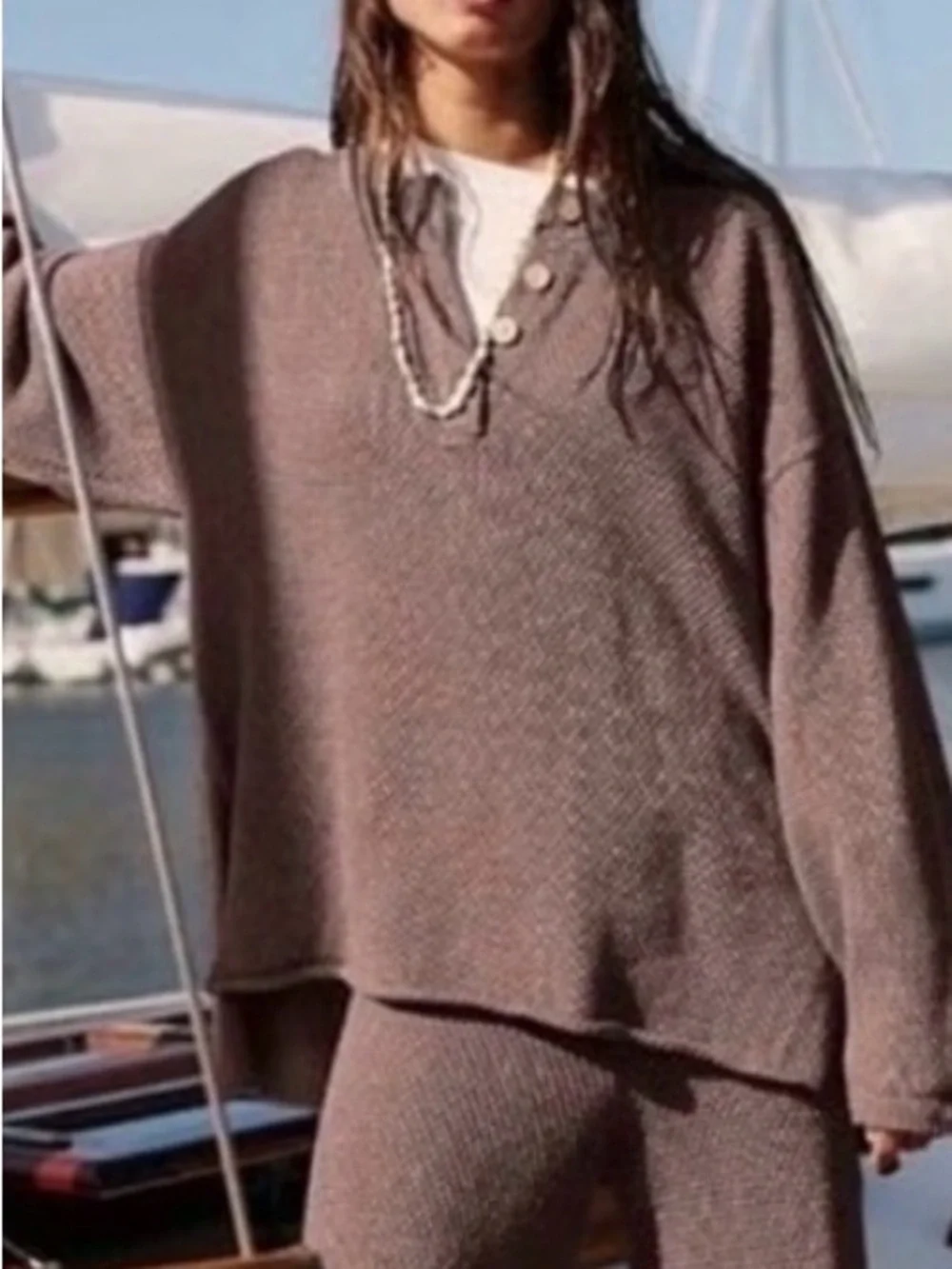 Free People Hailee sweater pullover. NWT. Brown heather